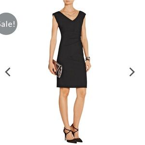 DVF black Bevin Ruched Stretch Sheath Dress